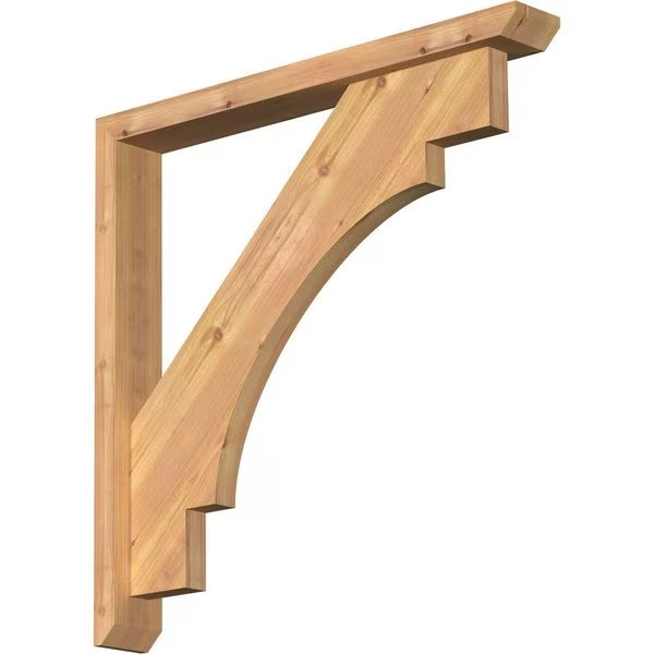 Merced Slat Smooth Bracket w/ Offset Brace, Western Red Cedar, 3 1/2